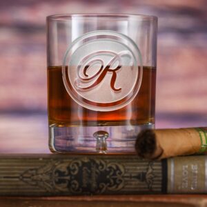 Candylabtoys Monogrammed Crystal Whiskey Glass – Personalized Tumbler