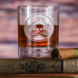 Candylabtoys Skull & Bones Crystal Whiskey Glass – Unique Engraved Tumbler