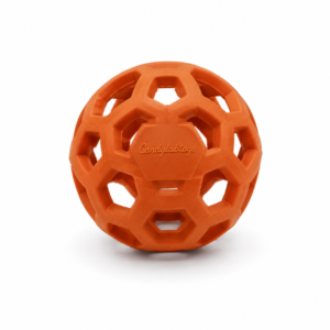 Candylabtoys Honeycomb Dog Ball Toy – Durable Interactive Rubber Fetch & Treat Dispensing Toy for Aggressive Chewers